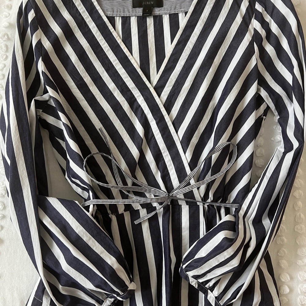 J.Crew Striped Wrap Blouse